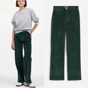 MADEWELL The Emmett Wide-Leg Pant in Corduroy: Welt Pocket Edition in green